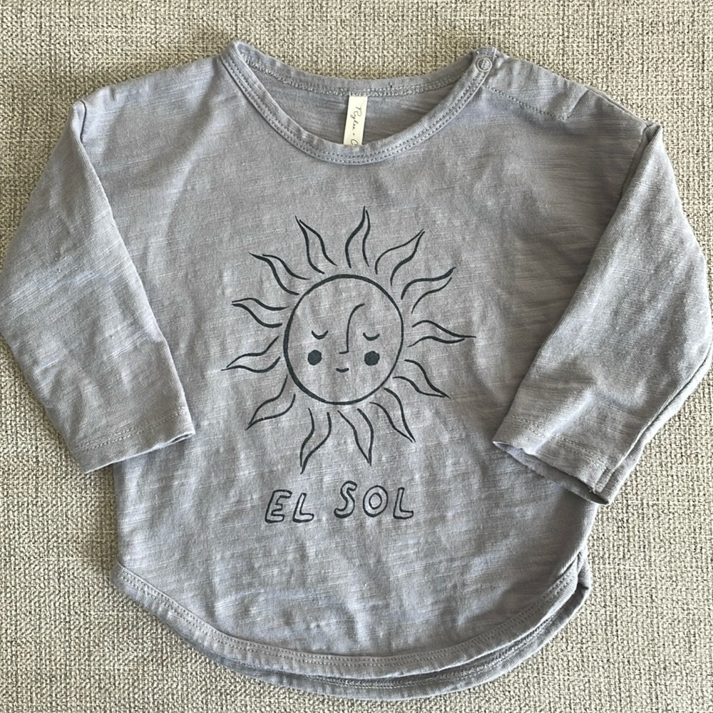 Rylee + Cru Sun (El Sol) long sleeve tshirt, size 3-6 months